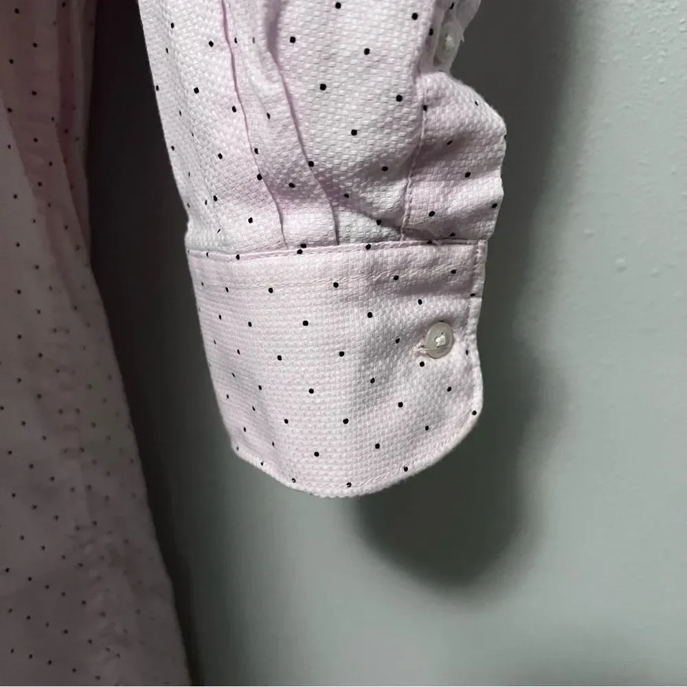 Denim & Flower Ricky Singh Pink Button-Down Shirt W/Dots Size M - Picture 4 of 8